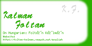 kalman foltan business card